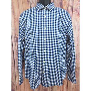 Untuckit Mens Warren Blue Check Slim-Fit Button-Down Shirt XL